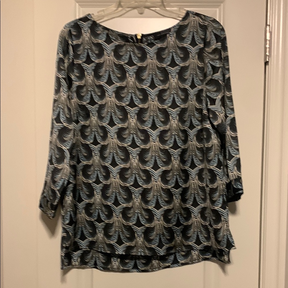The Limited Black and White Boxy 3/4 Sleeve Blouse - Picture 1 of 3